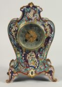 A GOOD 19TH CENTURY FRENCH CLOISONNE ENAMEL CLOCK. No. 13282. 48 10ins high.