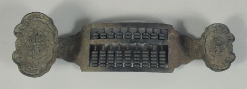 A CHINESE BRONZE SCEPTRE 13ins long.