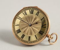 A 14K GOLD ENGRAVED LADIES POCKET WATCH