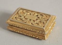 A SUPERB VICTORIAN SILVER GILT VINAIGRETTE by LEDSHAM, VALE & WHEELER. 13cm, 1825.