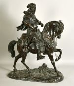 ALFRED BARYE (1839-1882) and EMILE GUILLEMIN (1841-1907) FRENCH A SUPERB LARGE BRONZE ARAB CHIEF