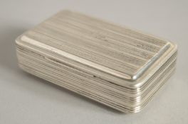 A GEORGE II REEDED SNUFF BOX by John Shaw. Birmingham 1811.