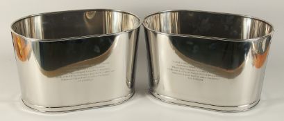 A MEDIUM PAIR OF LILY BOLLINGER WINE COOLERS 20ins long.