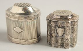 TWO DUTCH SILVER PILL BOXES.