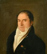 19th Century French School, a head and shoulders portrait of a gentleman, oil on canvas, signed '