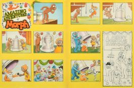 Bill Mevin, 'Amazing Adventures of Morph, watercolour, signed, 16