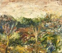 R.V.D. Heede, Circa 1960, Landscape, oil on board, 24