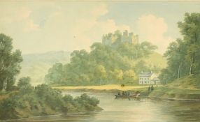 Edward Dayes (1763-1804) View of the ruins of Goodrich Castle, watercolour with inscription, 5