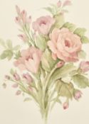 James Arthur Morris (20th Century) British, a study of pink roses, watercolour, 14