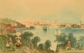 Albert Henry Payne, A view of Baltimore and one of Boston, hand-coloured prints, both 6.25