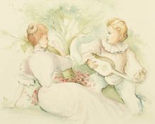 James Arthur Morris (20th Century) British, 'Music Hath Charms', watercolour, signed, 14