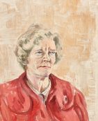 20th Century, A group of four female portraits, all oils on board, the smallest 10