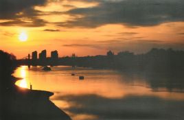 Dora Bertolutti Howard (b. 1957), A Thames View at Dusk, canvas print, 23.75