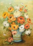 James Arthur Morris (20th Century) British, a still life of mixed flowers, oil on board, signed, 24