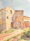 A folder of watercolours, mostly landscapes, sizes from 2