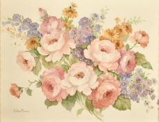 James Arthur Morris (20th Century) British, A Spray of mixed flowers, watercolour, signed, 13
