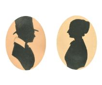 A group of 3 mid-19th Century silhouette portraits each around 3.25