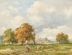 George Hamilton Constantine (1878-1967) British, a pair of watercolour views of a shepherdess and