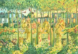 20th Century School, The Last Supper, watercolour, indistinctly signed and dated, 28