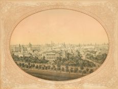 A group of three mid-19th Century lithographs of Moscow landmarks, each 9.5