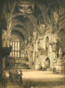 A folder of prints, some by Hogarth, mostly portraits and figural, sizes from 9.5