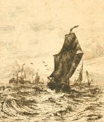 A folder of mainly 19th Century prints, mostly buildings, sizes from 2.75