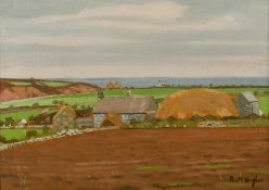 Robert Morson-Hughes (1873-1953) Farmhouse with buildings in a landscape, oil on board, signed,