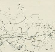 Victor Pasmore (1908-1998) British, An abstract sketch in black ink, initialled, 6