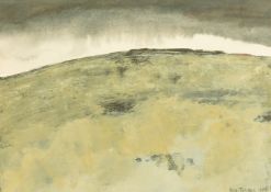Alan Turner (1943-2020) a hillside landscape, mixed media, signed and dated 1975, 8.5