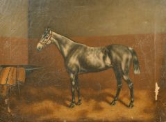 19th Century School, 'Bernous', horse in a stable, oil on canvas, inscribed, 18