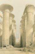 After David Roberts, 19th Century tinted lithograph, 'Thebes, Great Hall at Karnak', 19