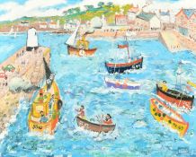 Simeon Stafford (b. 1956), 'St. Ives', oil on canvas, signed, inscribed verso, 24