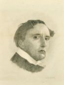 19th / 20th Century, Head study of the actor, Harry B. Irving, charcoal drawing, 15.5