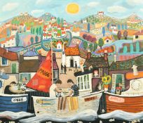 Alan Furneaux (b. 1953), 'Cornish Harbour', oil on board, signed, 24