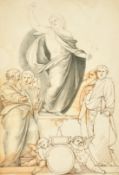 Samuel Woodforde (1763-1817) A bookplate design with Fra Bartolomeo's Christ with the Evangelists,