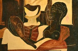 After Picasso, Mixed objects, oil on board, 15