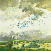 Robert Jennison (b. 1933), 'Bright Period with Balloons', oil on canvas, signed and inscribed, 30