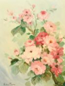James Arthur Morris (20th Century) British, a spray of pink flowers, oil on board, signed, 18