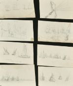 Circle of Edward William Cooke, A group of pencil drawings of maritime subjects, all 3.5