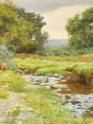 Arthur Trevethin Nowell (1862-1940) British, a pair of watercolour views of river scenes, signed