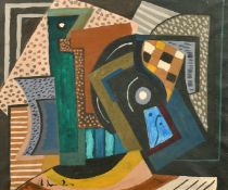 Mid-20th Century French School, an abstract composition, oil on canvas, indistinctly signed, 14