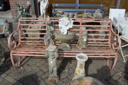 A good large wrought iron garden bench.