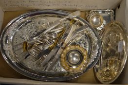 Box of plated wares.