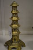 A brass pagoda.