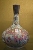A large Chinese canton bottle vase.