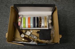 An Eterna Sonic electronic gentlemen's stainless steel wristwatch, together with other watches.