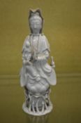A Chinese blanc de chine figure of Guanyin.