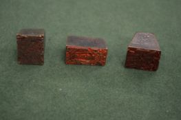 Three small Chinese bronze seals.