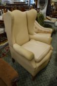 A wing armchair.