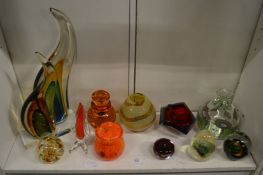 Colourful glassware.